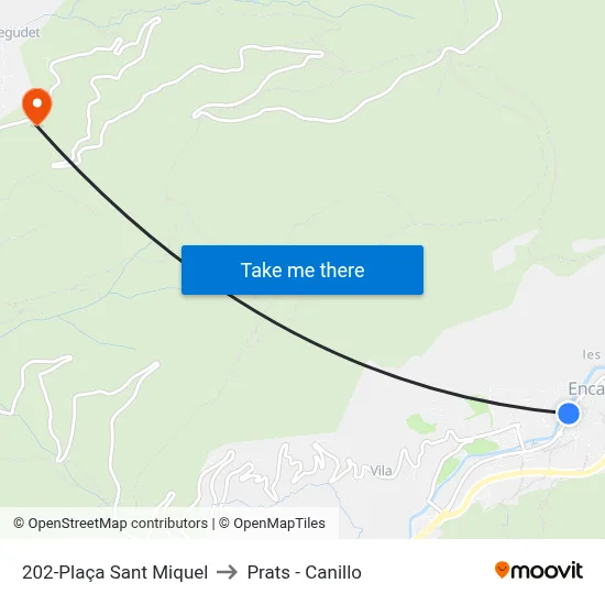 202-Plaça Sant Miquel to Prats - Canillo map