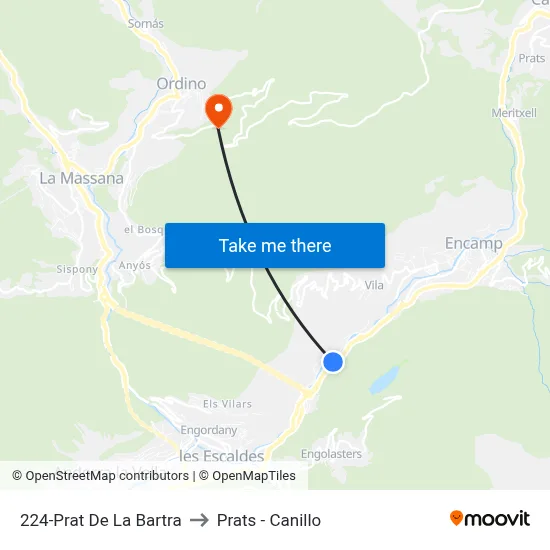 224-Prat De La Bartra to Prats - Canillo map