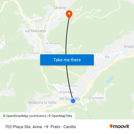 702-Plaça Sta. Anna to Prats - Canillo map