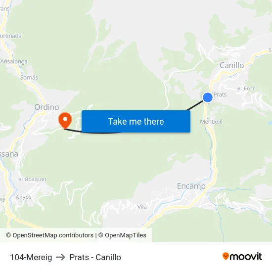 104-Mereig to Prats - Canillo map