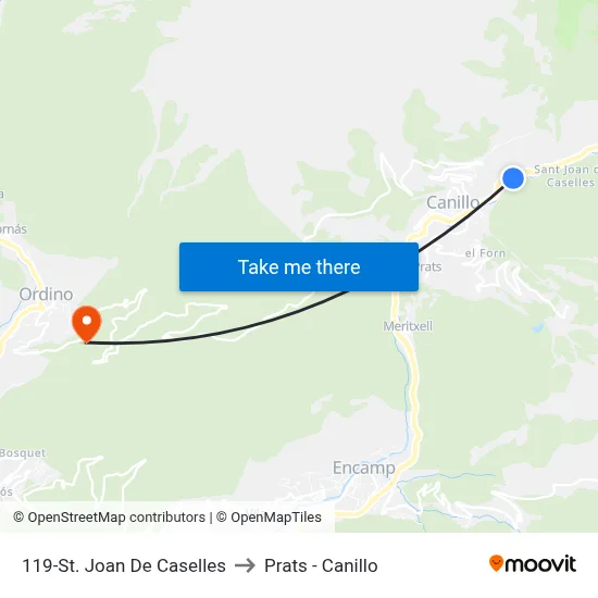 119-St. Joan De Caselles to Prats - Canillo map