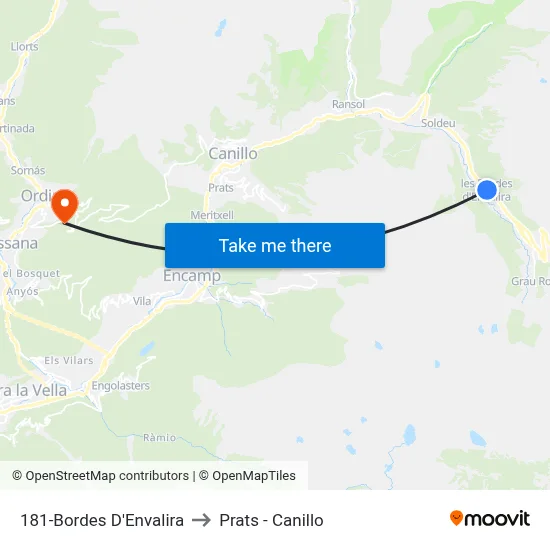 181-Bordes D'Envalira to Prats - Canillo map