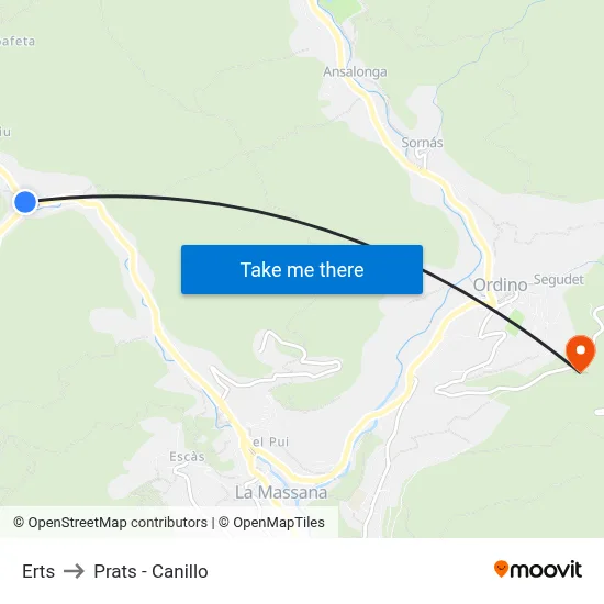 Erts to Prats - Canillo map