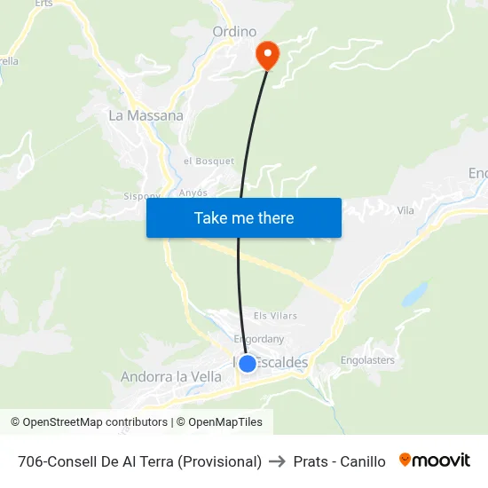 706-Consell De Al Terra (Provisional) to Prats - Canillo map