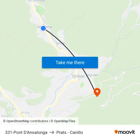 331-Pont D'Ansalonga to Prats - Canillo map