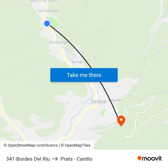 341-Bordes Del Riu to Prats - Canillo map