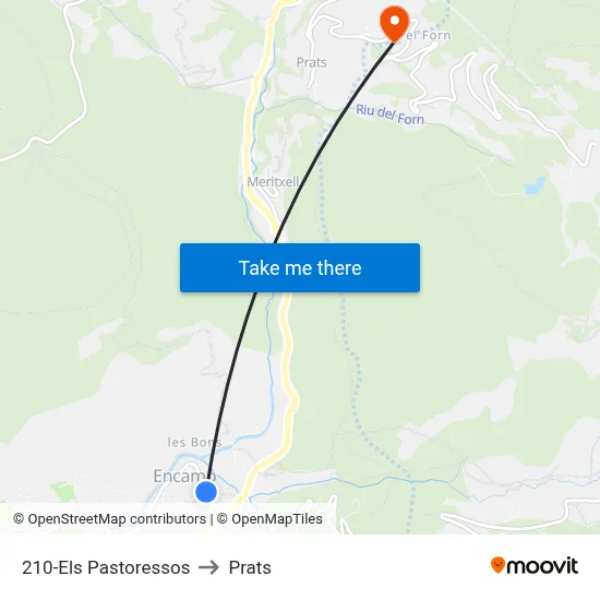 210-Els Pastoressos to Prats map