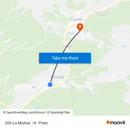 206-La Molina to Prats map