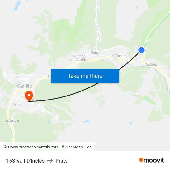 163-Vall D'Incles to Prats map