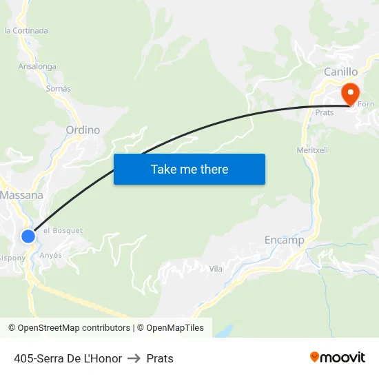405-Serra De L'Honor to Prats map
