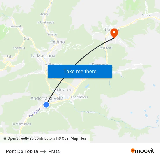Pont De Tobira to Prats map