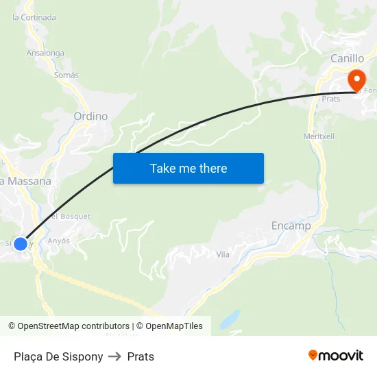 Plaça De Sispony to Prats map