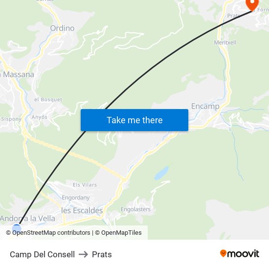 Camp Del Consell to Prats map