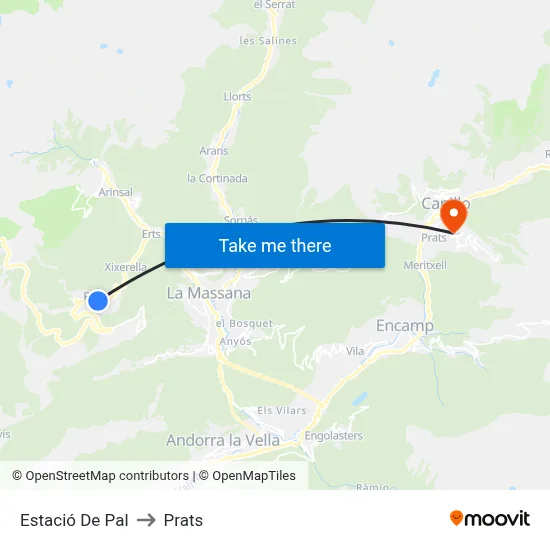 Estació De Pal to Prats map