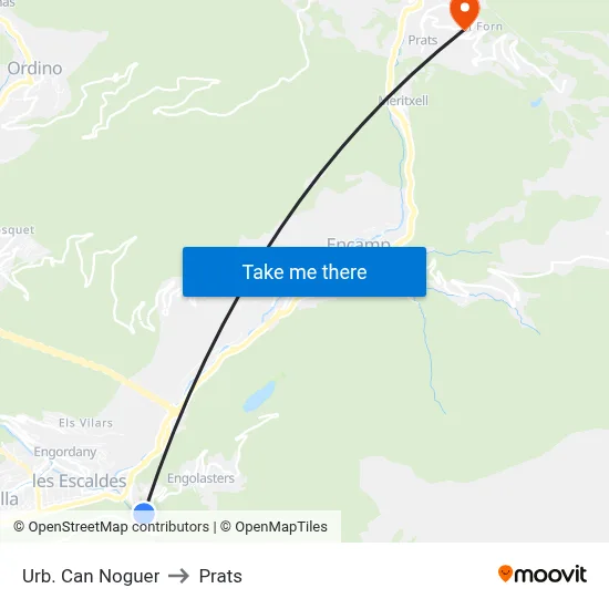 Urb.  Can Noguer to Prats map