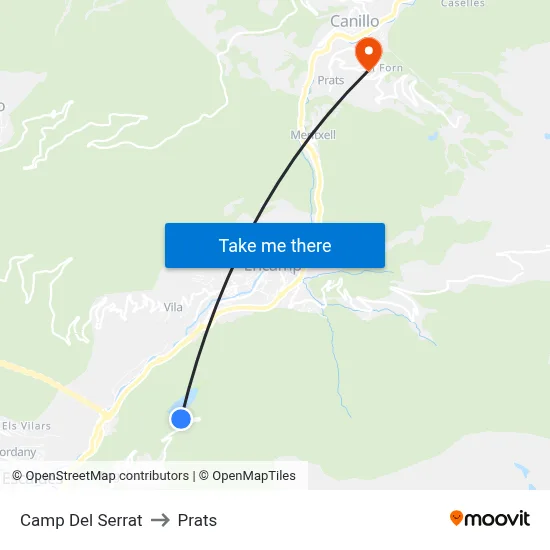 Camp Del Serrat to Prats map