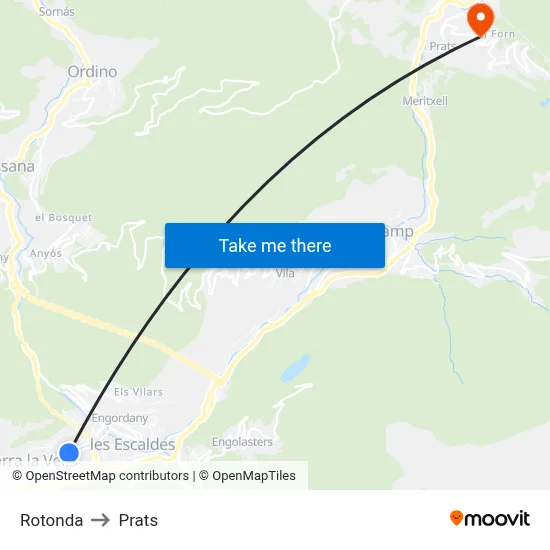 Rotonda to Prats map