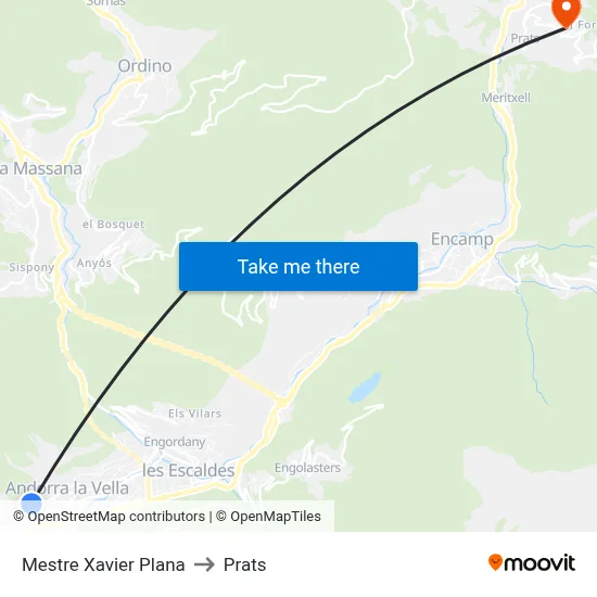 Mestre Xavier Plana to Prats map