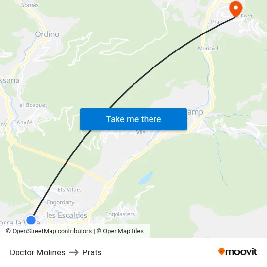 Doctor Molines to Prats map