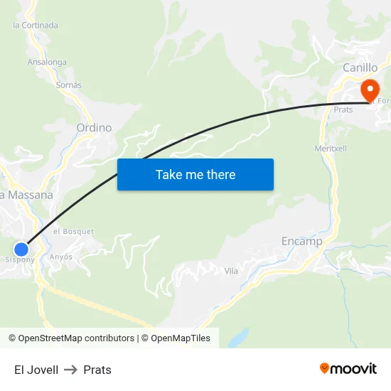 El Jovell to Prats map