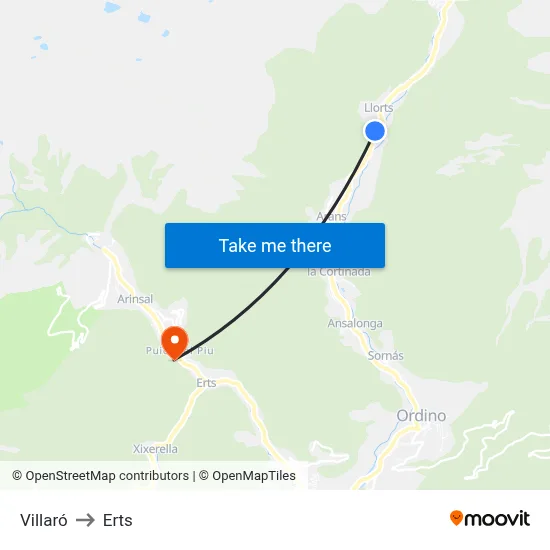 Villaró to Erts map