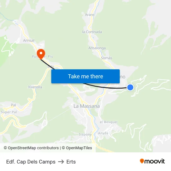 Edf. Cap Dels Camps to Erts map