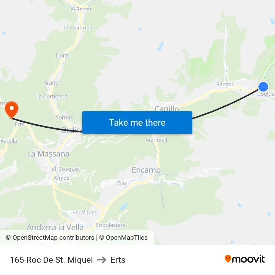 165-Roc De St. Miquel to Erts map