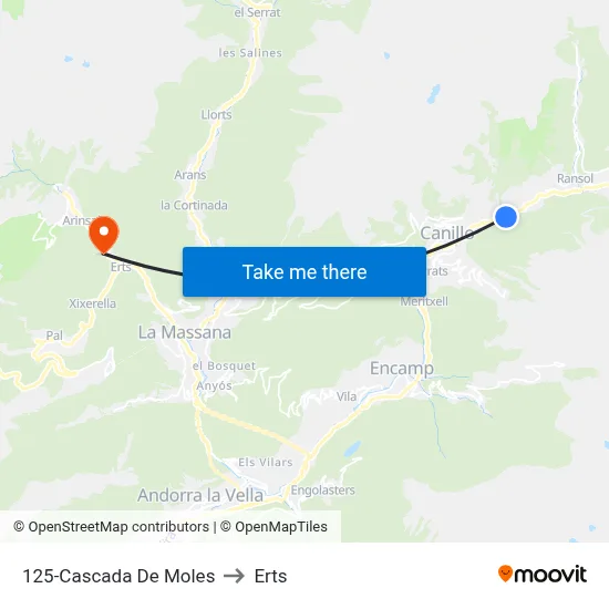 125-Cascada De Moles to Erts map