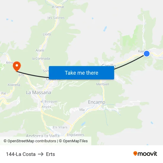 144-La Costa to Erts map
