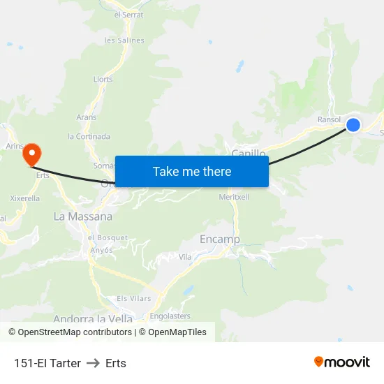 151-El Tarter to Erts map