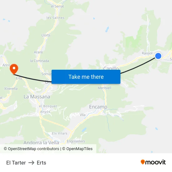 152-El Tarter to Erts map