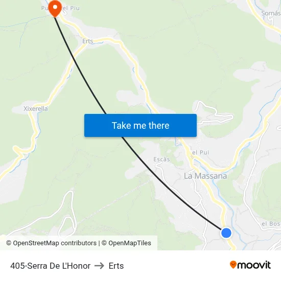 405-Serra De L'Honor to Erts map