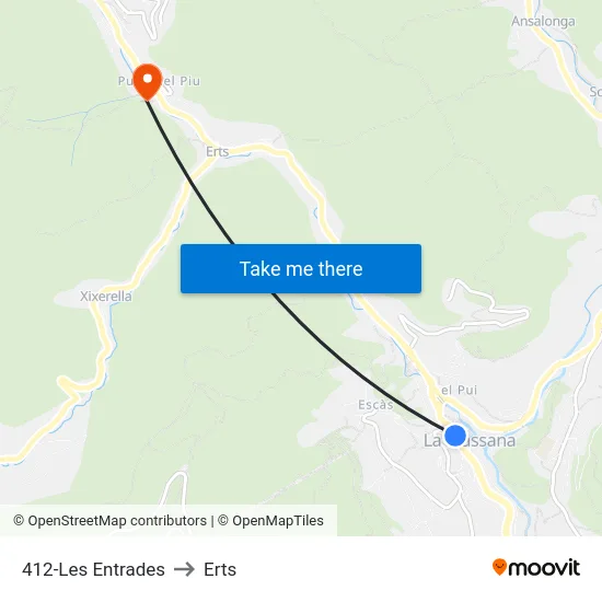 412-Les Entrades to Erts map