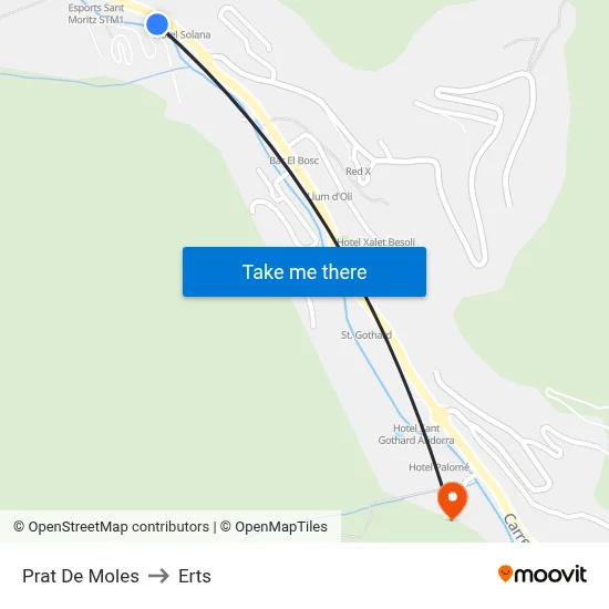 Prat De Moles to Erts map