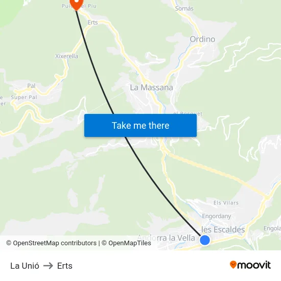 710-La Unió to Erts map