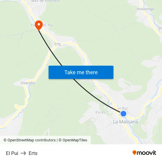 El Pui to Erts map