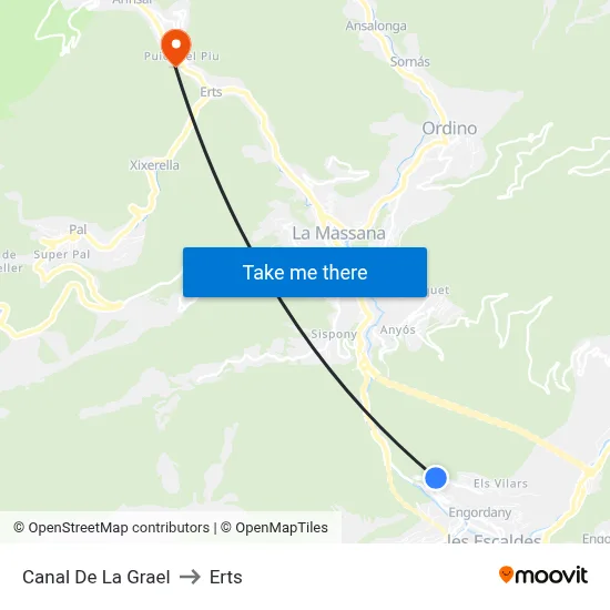 Canal De La Grael to Erts map