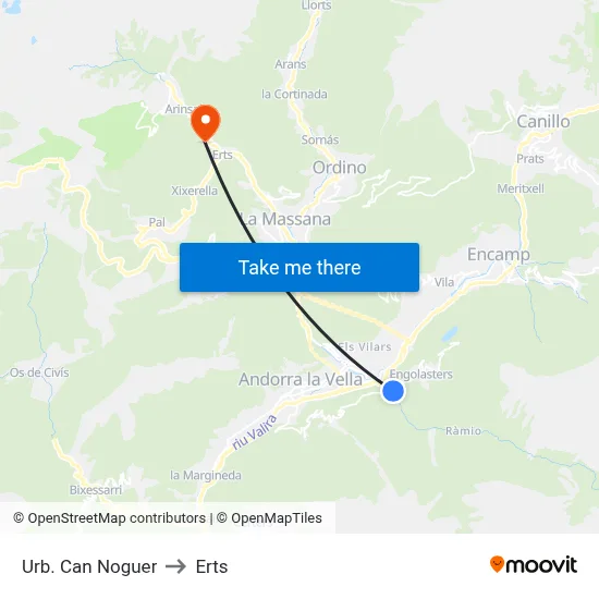 Urb.  Can Noguer to Erts map