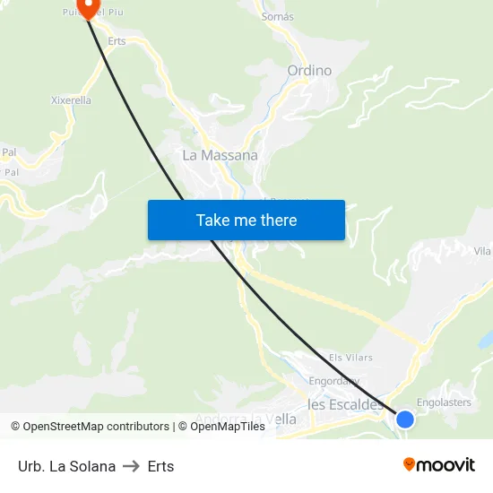 Urb. La Solana to Erts map