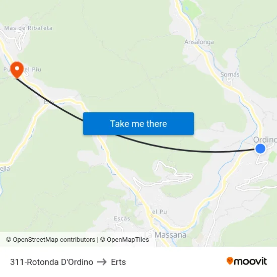 311-Rotonda D'Ordino to Erts map