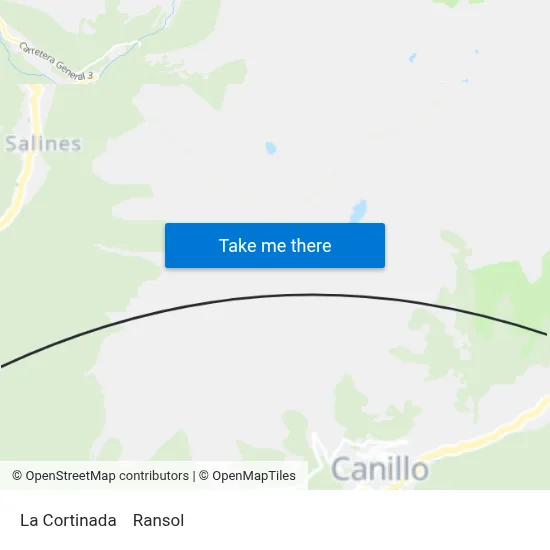 La Cortinada to Ransol map