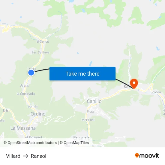 Villaró to Ransol map