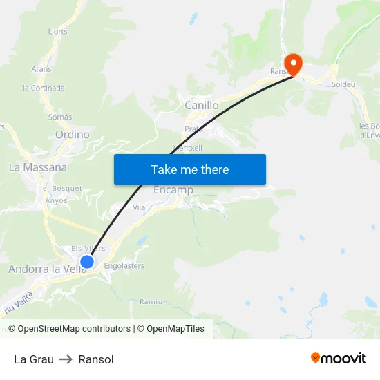 733-La Grau to Ransol map