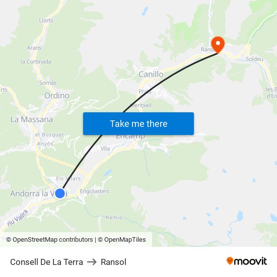 Consell De La Terra to Ransol map