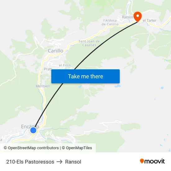 210-Els Pastoressos to Ransol map