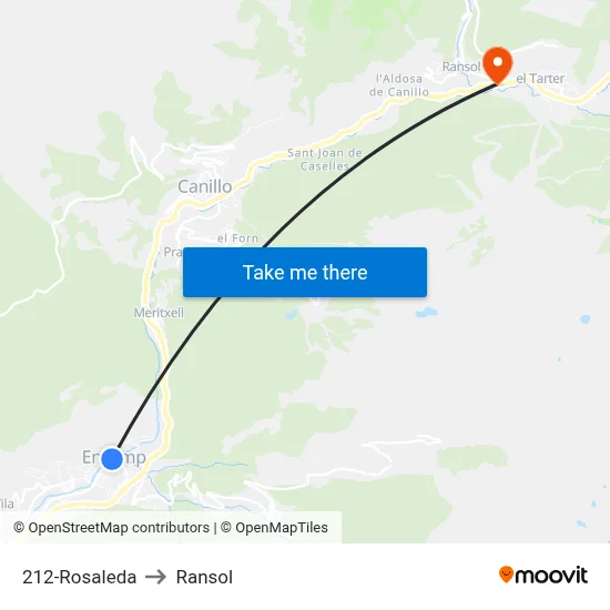 212-Rosaleda to Ransol map