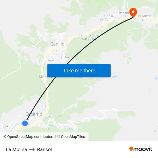 206-La Molina to Ransol map