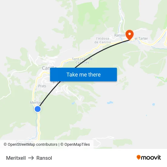 101-Meritxell to Ransol map