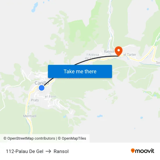 112-Palau De Gel to Ransol map