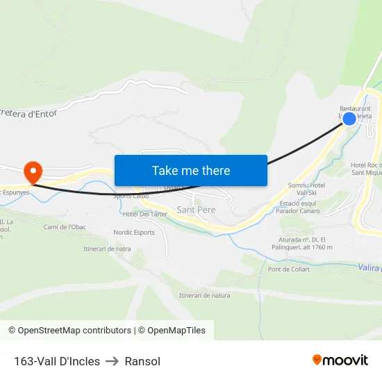 163-Vall D'Incles to Ransol map